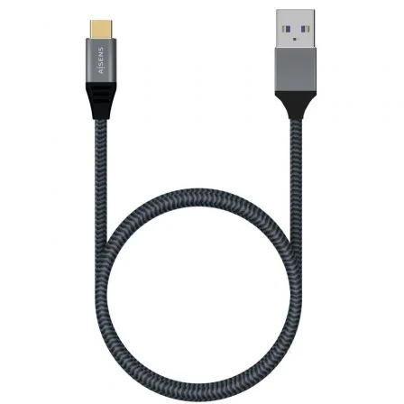 Aisens Cable USB 3.1 Gen2 Aluminio 10Gbps 3A USB-C a USB-A Gris 0.5m